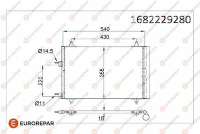 Eurorepar 1682229280 Psa / Erp A/C Condenser Peugeot 307 (3E) (3E_,3H_) CC (3B) Sw (3H) — Condensers & Evaporators