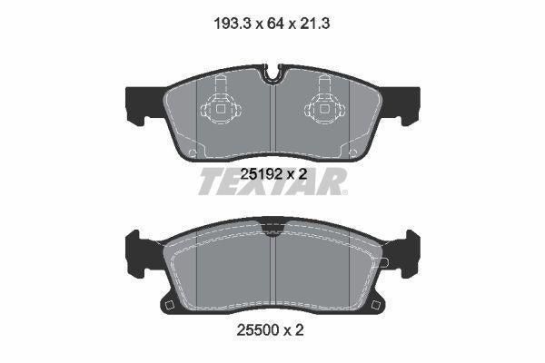 TEXTAR 2519202 Front Brake Pads - Performance for Jeep WK