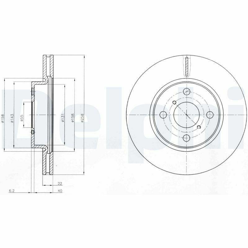 Delphi Disc Brake for 2006 Yaris 1.0-1.3 Vvt-I & 1.4 D-4D — Brake Rotors & Drums