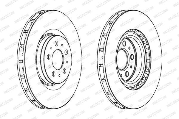 ferodo brake disc for volvo s60 v70, ventilated brake disc specification image FERODO DDF1682C-1 Brake Disc - Compatible with Volvo S60 AWD, V70 II AWD 03-07 | 330 mm FERODO Brake Disc for Volvo S60 V70 - Premium Quality ferodo, brake-disc, volvo-parts, automotive, car-maintenance, braking-system, car-owners, technicians, ai-generated, ventilated-brake-discs