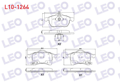 LEO L10-1264 Brake Pad Front with Wear Indicator Opel Zafira A 1.6 16V 1999-2005 / Zafira A 1.8 16V 1999-2005 / — Brake Pads