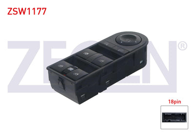 Zegen ZSW1177 Glass Release Switch Group Mirror Adjustable 18 Pin Opel Astra H-Zafira B 2004-2011
