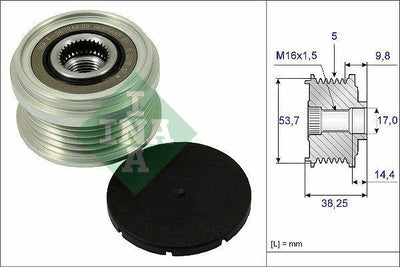 INA 535024210 Dmo Pulley - Compatible with Opel Astra J, Insignia, Corsa D — Starting & Charging