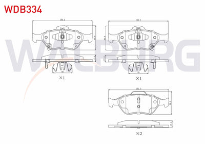 WALBURG WDB334 Brake Pad Front Toyota Yaris (P9) 1.0 Vvt-I 2006-2010 / Yaris (P9) 1.3 Vvt-I 2006-2010 / Yaris (P — Brake Pads