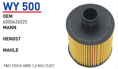 Wunder Fiat Egea 1.3 Diesel Euro 6 Oil Filter — Oil Filters