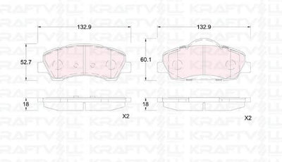 Kraftvoll 07010142 Brake Pad Front 301 12 308 13 / C Elysee 12 C4 Cactus 14 Mando Tip — Brake Pads