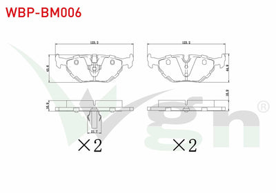 WGN WBP-BM006 Brake Pad Rear BMW 3 Series (E36) 318 i 1990-1998 / (E36) 320 i 1990-1998 / (E36) 325 i 1990-1998 — Brake Pads