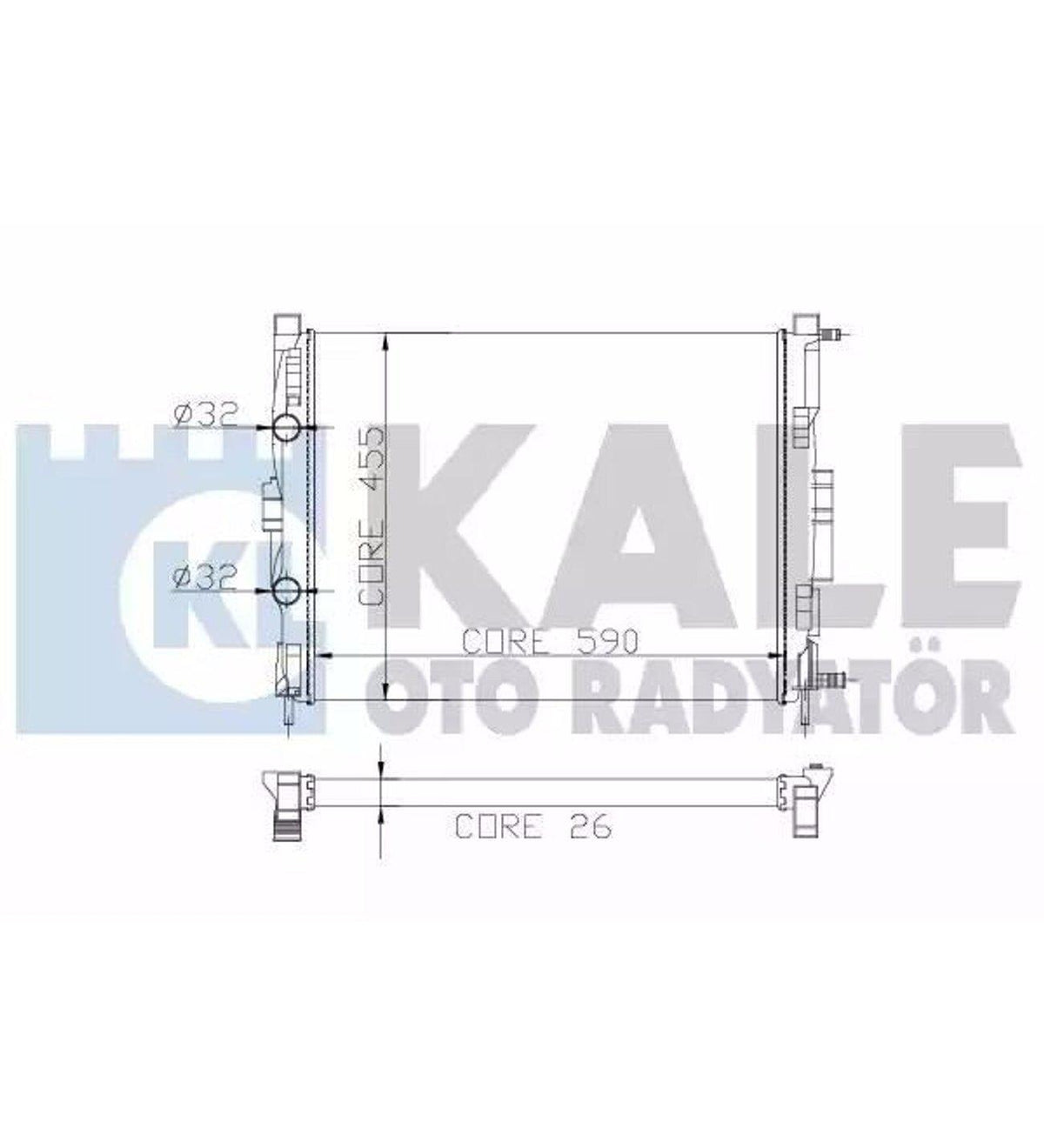 Kale 0520221AB Renault Megane II/Scenic 1.4-1.6-2.0 16V 1.5/1.9 dCi 02> Water Radiator — Radiators & Fans