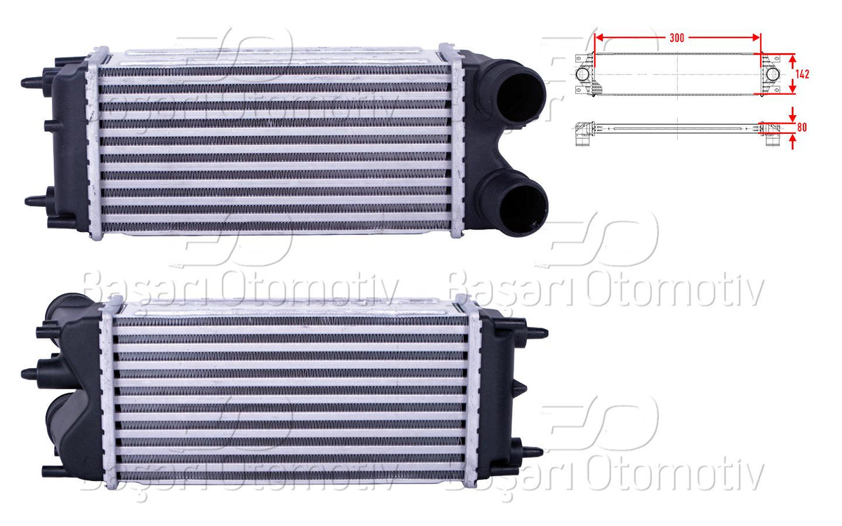 Wisco 3113826-00 Turbo Radiator (Intercooler) 300X142x80 Ford B-Max Ecosport Fiesta Tourneo Courier Transtıt Courier 1.5 TDCi 1.6 TDCi 10 >