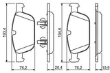 BOSCH 0986494305 Brake Pads for XC60 SUV (2008-2017)