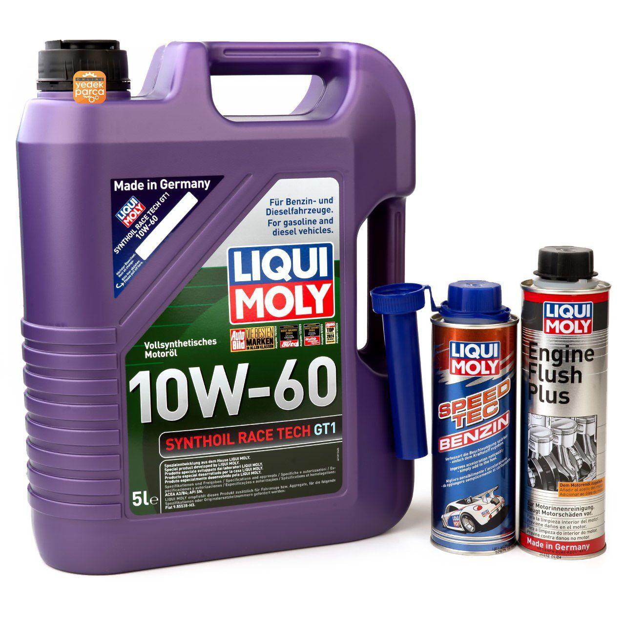 Liqui Moly Performance Set - Synthoil Race Tech, Speed Tec Performance Boosting Gasoline Additive, Ceratec Engine Treatment 300 ml Liqui Moly Performance Set - Synthoil Race Tech GT1 10W60 5 Litre, Speed Tec Gasoline Additive 250 ml, Ceratec 300 ml for Car Enthusiasts & Race Drivers Liqui Moly Performance Set - Synthoil Race 10W60 Oil liqui-moly, performance-set, engine-oil, synthoil-race, gasoline-additive, ceratec, car-care, motorsport, race-car, ai-generated