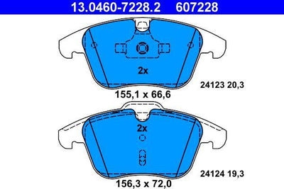 ATE 13.0460-7228.2 Brake Pad Front S-Max Mondeo IV Galaxy III S60 S80 V60 V70 Xc70 Freelander II 06- — Brake Pads
