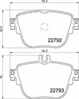 BREMBO P50141 Rear Brake Pads - Mercedes W213, C257, C238
