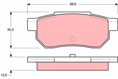 TRW GDB775 Brake Pads - Rear Disc Brake Pads for Honda Civic, Jazz, City