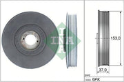 ina crank pulley 544003910 for peugeot citroen, crank pulley technical specifications diagram INA 544003910 Crank Pulley - Durable Design for Peugeot Partner & Citroen Berlingo | 153 mm Diameter INA 544003910 Crank Pulley for Peugeot and Citroen ina, crank-pulley, peugeot-parts, citroen-parts, automotive, replacement-parts, car-owners, mechanics, engine-parts, ai-generated