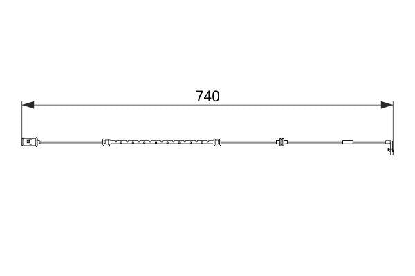 Bosch 1987474587 Brake Pad Wear Sensor Opel Astra G/Zafira A Front — Brake Sensors & ABS