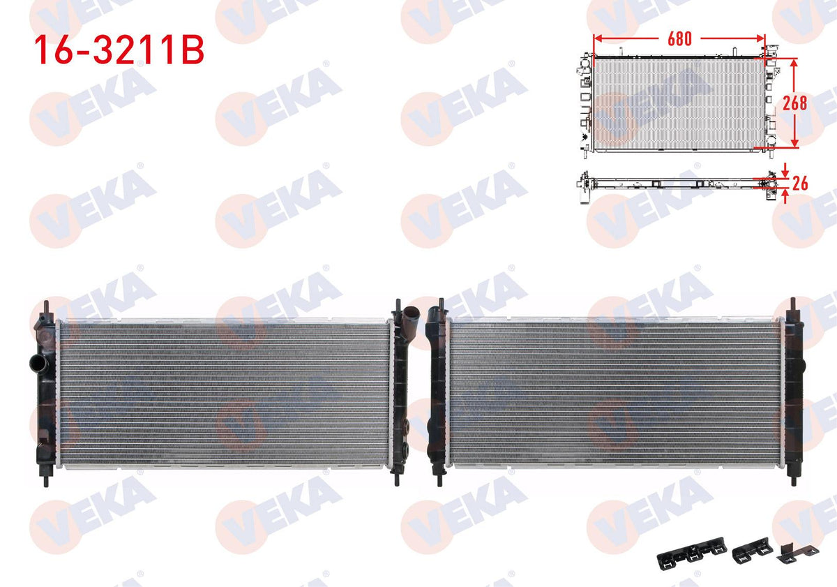 Veka 16-3211B Su Radiator Brazing Opel Corsa B 1.2I M-T 1993-2000 — Radiators & Fans