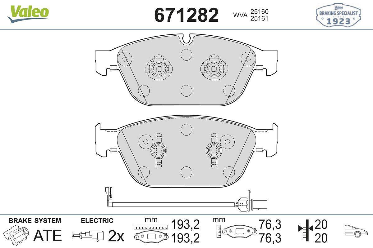 Valeo 671282 Front Brake Pad-(Audi A6 11-18 A7 11-18) — Brake Pads