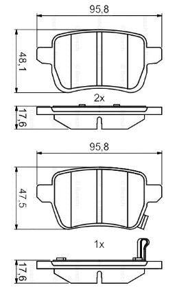 MGA 55676 Disc Brake Pad Rear (Fiat: 500L 1.4 1.4 Lpg 1.6D Multijet 2013 -) — Brake Pads