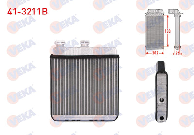 Veka 41-3211B Heater Core Brazing with Accessories (Kare Tip) Opel Astra G (F69) 1.4 16V 1998-2005 — Heater & Blower