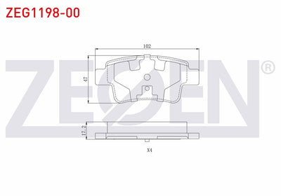 Zegen ZEG1198-00 Brake Pad Rear Fiat G.Punto (199) 1.4 2005-2012 / Linea (323) 1.6 Mjt 2007-/ G.Punto (199) 1.4 — Brake Pads