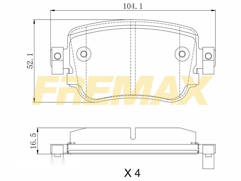 Fremax FBP-1975 Rear Brake Pad (Corbon Formula) VW Caddy-Sharan-A1-Q3 2015 > — Brake Pads