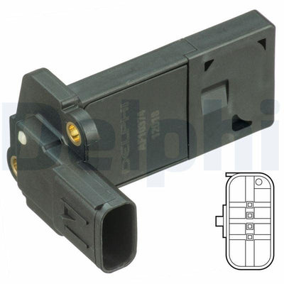 Delphi AF10374-12B1 - Mass Air Flow Sensor for 2005-2011 Ford Focus, Mondeo and 4 more models — Engine Management Sensors