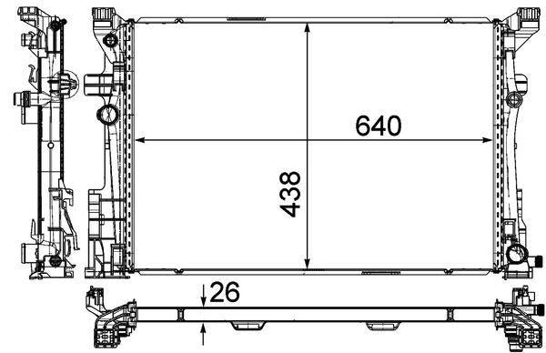 mahle cr2170000p radiator for w176 series, mahle car radiator technical specifications MAHLE CR2170000P Radiator - 13-A Series (W176) & B Series (W246-W242) for Car Owners and Mechanics | 640 mm Length MAHLE CR2170000P Radiator for W176 & W246 Series mahle, car-radiator, w176, w246, engine-cooling, mechanics, car-owners, automotive-parts, quality-radiator, ai-generated