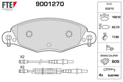 Fte 9001270 Front Brake Pad with Connector C5 2.2 HDi 3.0 V6 Hb / Sedan — Brake Pads