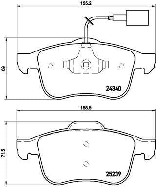 Brembo P23132 Front Brake Pad Alfa Romeo Giulietta 1.4 TB 163/170 2.0 JTDM — Brake Pads