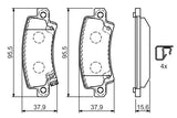 BOSCH Brake Pads 0986424790 for 2002 Corolla - Low-Metallic Material