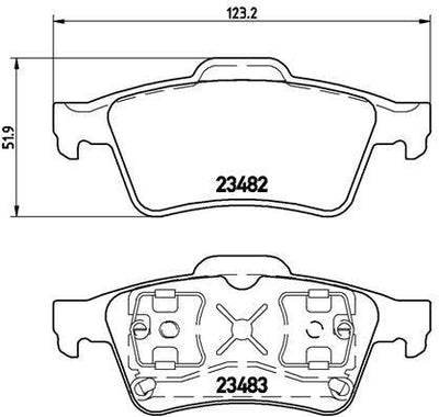 Brembo P59044 Brake Pad Rear Ford Connect 02-, Renault Latitude Laguna II Megane II, Nissan Primera P12 03- — Brake Pads