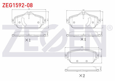 Zegen ZEG1592-08 Brake Pad Front Mercedes C Series (W205) C 180 2014-/ C Series (W205) C 180 Bluetec 2014 — Brake Pads