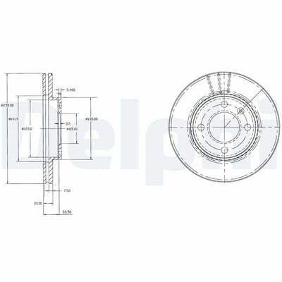 Delphi BG2109 - Ventilated Brake Disc for Golf III, Golf II and 2 more models — Brake Rotors & Drums