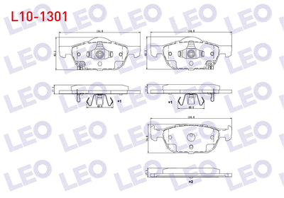 LEO L10-1301 Brake Pad with Wear Indicator Front Honda Accord VIII (Cu) 2.0 I-Vtec 17.80mm 2008 — Brake Pads