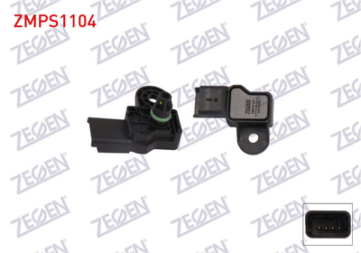 Zegen ZMPS1104 Map Sensor Peugeot 207 1.4-1.6 2007-2013 / Mini Cooper (R56) 1.6 2007-2013 — Engine Management Sensors