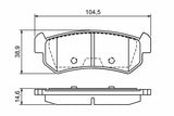 BOSCH Brake Pads Rear Set for Aveo / Kalos Hatchback & Sedan