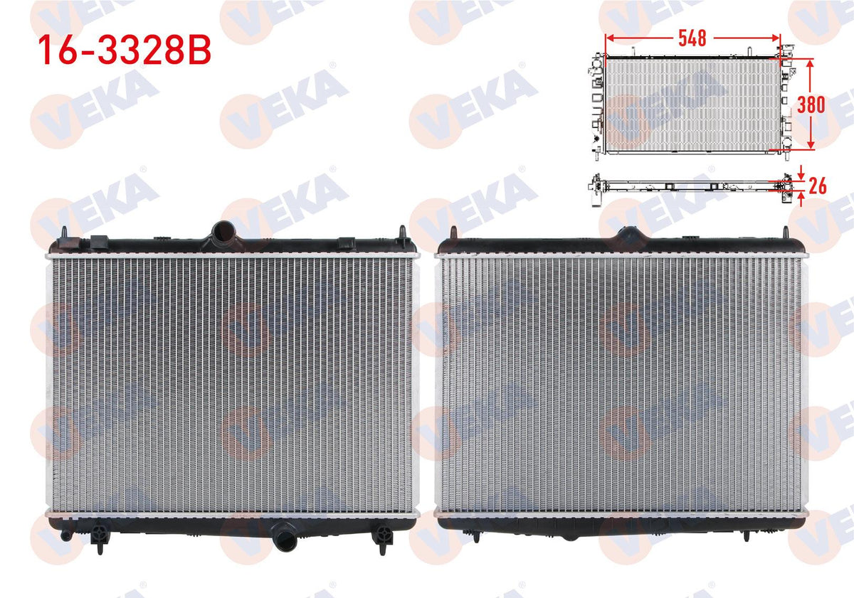 Veka 16-3328B Su Radiator Brazing Peugeot 508 I 1.6 HDi, 1.6 E-HDi and 7 more models — Radiators & Fans