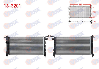 Veka 16-3201 Water Radiator Mechanical Opel Corsa B 1.2i M-T Ac-1993-2000 — Radiators & Fans