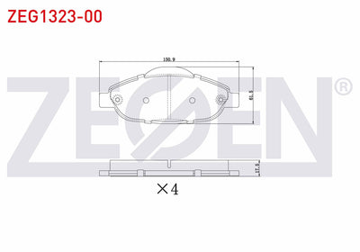 Zegen ZEG1323-00 Brake Pad Front Peugeot 308 (4A,4C) 1.6 HDi-1.6 VTI-1.6 Thp 2007-2013 / 3008 1.6 HDi-1.6 2009-/ — Brake Pads