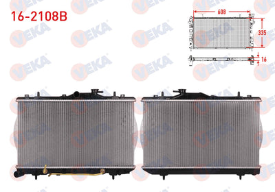 Veka 16-2108B Su Radiator Brazing Hyundai Accent I (X-3) 1.3i A-T 1994-2000 — Radiators & Fans