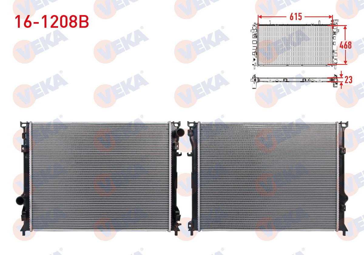 Veka 16-1208B Su Radiator Brazing Chrysler 300 C 2.7-3.0 Crd-3.5-6.1 A-T / M-T 2004-2011 / Lancia Thema (L — Radiators & Fans