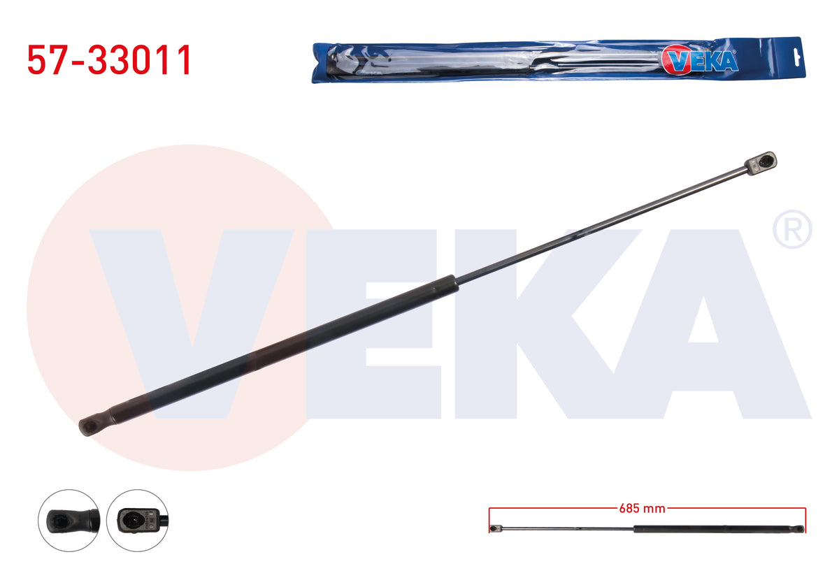 Veka 57-33011 Motor Hood Gas Strut 685mm / 150N Peugeot 106 II 1996-2002 | Set of 2