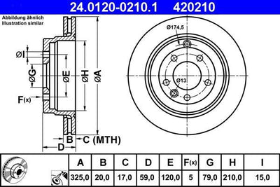 ATE 24.0120-0210.1 Brake Disc Rear Land Rover Range Rover Discovery III-IV Sport — Brake Rotors & Drums