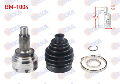 Veka BM-1004 CV Joint Left-Right Rear Outer 28X0x57 Length 123,5mm BMW 1 Series (F20 — Axles, CV Joints & Boots