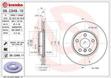 BREMBO Front Brake Disc 09.C349.11 - Compatible with BMW 2F45-F46-X1 X2 F39 Mini F54-F55-F56-F57-F60 — Brake Rotors & Drums