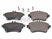 swag front brake pads for mercedes, detailed view of swag brake pads, brake pad specifications and measurements SWAG Brake Pads - Front for Mercedes A-Class (W176), B-Class (W246, W242), CLA Coupe (C117) | Set of 4 SWAG Brake Pads for Mercedes A-Class & B-Class swag, brake-pads, mercedes, a-class, b-class, cla-coupe, vehicle-maintenance, mechanics, car-owners, ai-generated