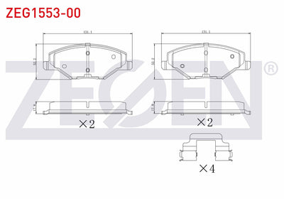 Zegen ZEG1553-00 Brake Pad Front Skoda Fabia II 1.2 2006-2015 / 1.2 TSI 2006-2015 / 1.4 2006-2015 / 1.6 2006-201 — Brake Pads