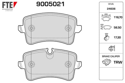 Fte 9005021 Rear Brake Pad. A4-A5-Q5. 2008 > — Brake Pads