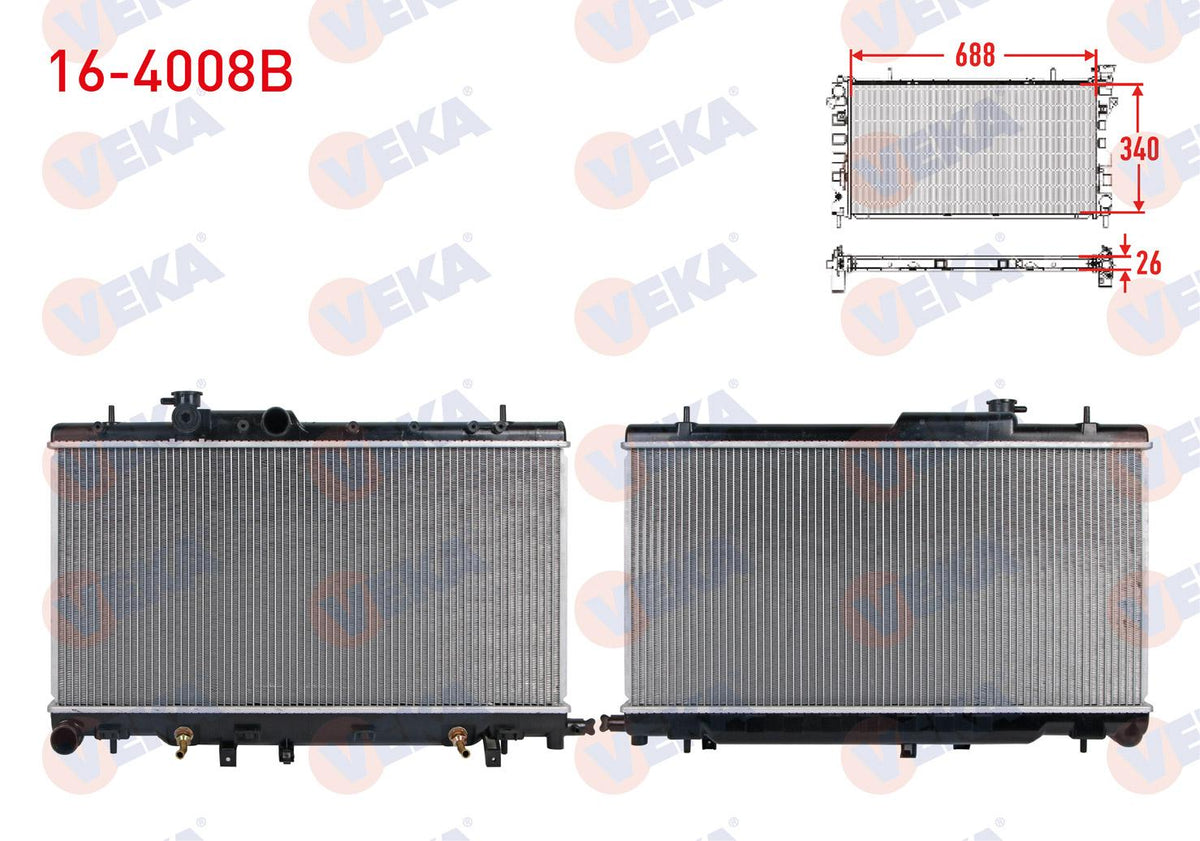 Veka 16-4008B Water Radiator Brazing Subaru Impreza (Gd — Radiators & Fans
